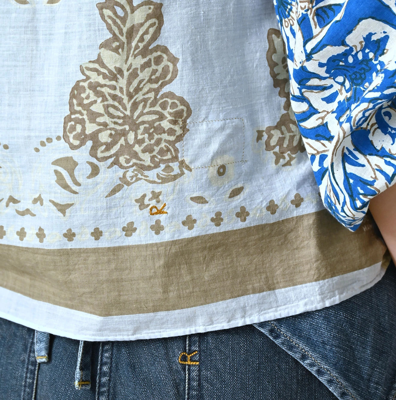 Indian Khadi Bandana Mix SAIJIKI Bolero Detail