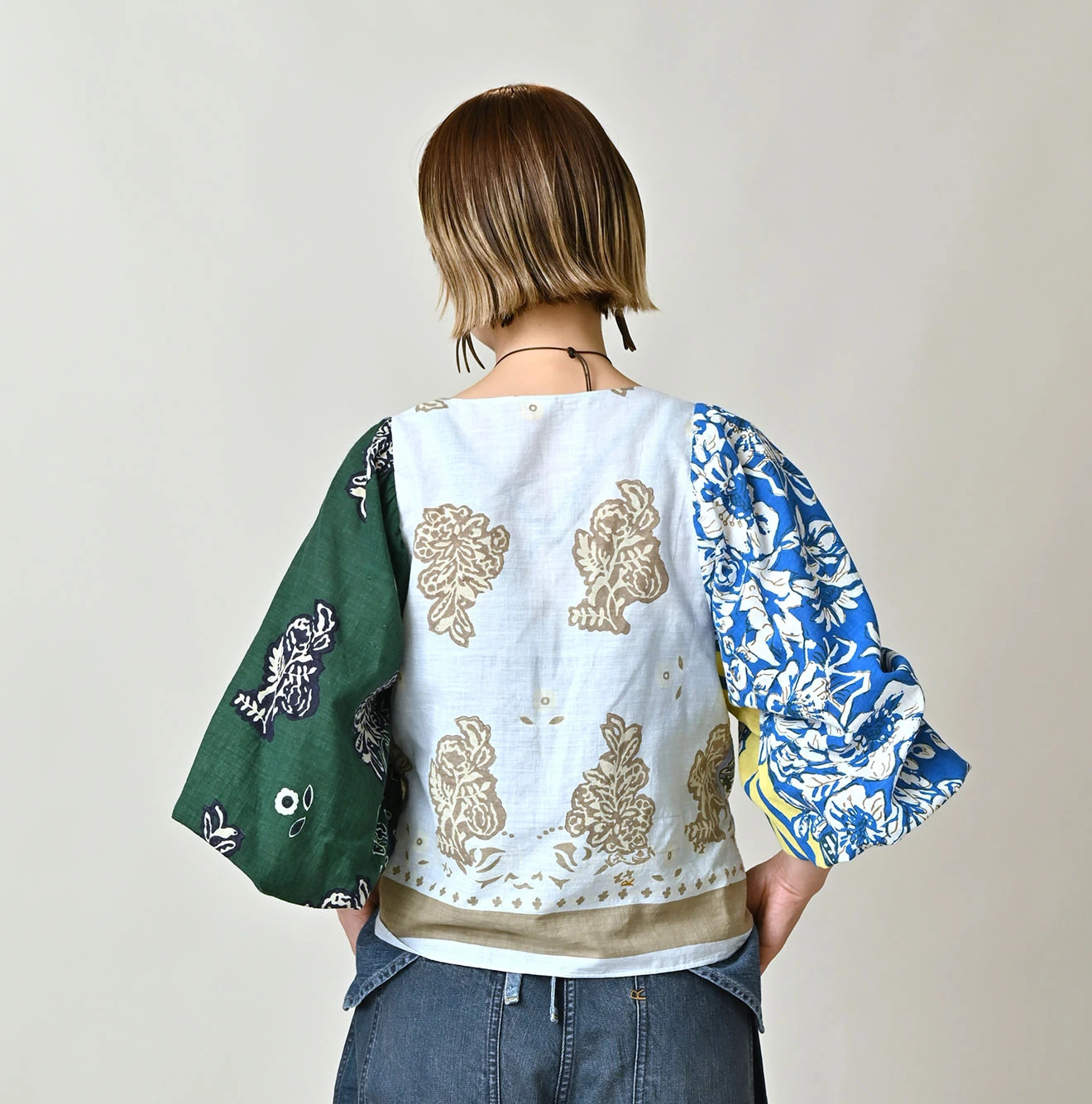 Indian Khadi Bandana Mix SAIJIKI Bolero Female Model