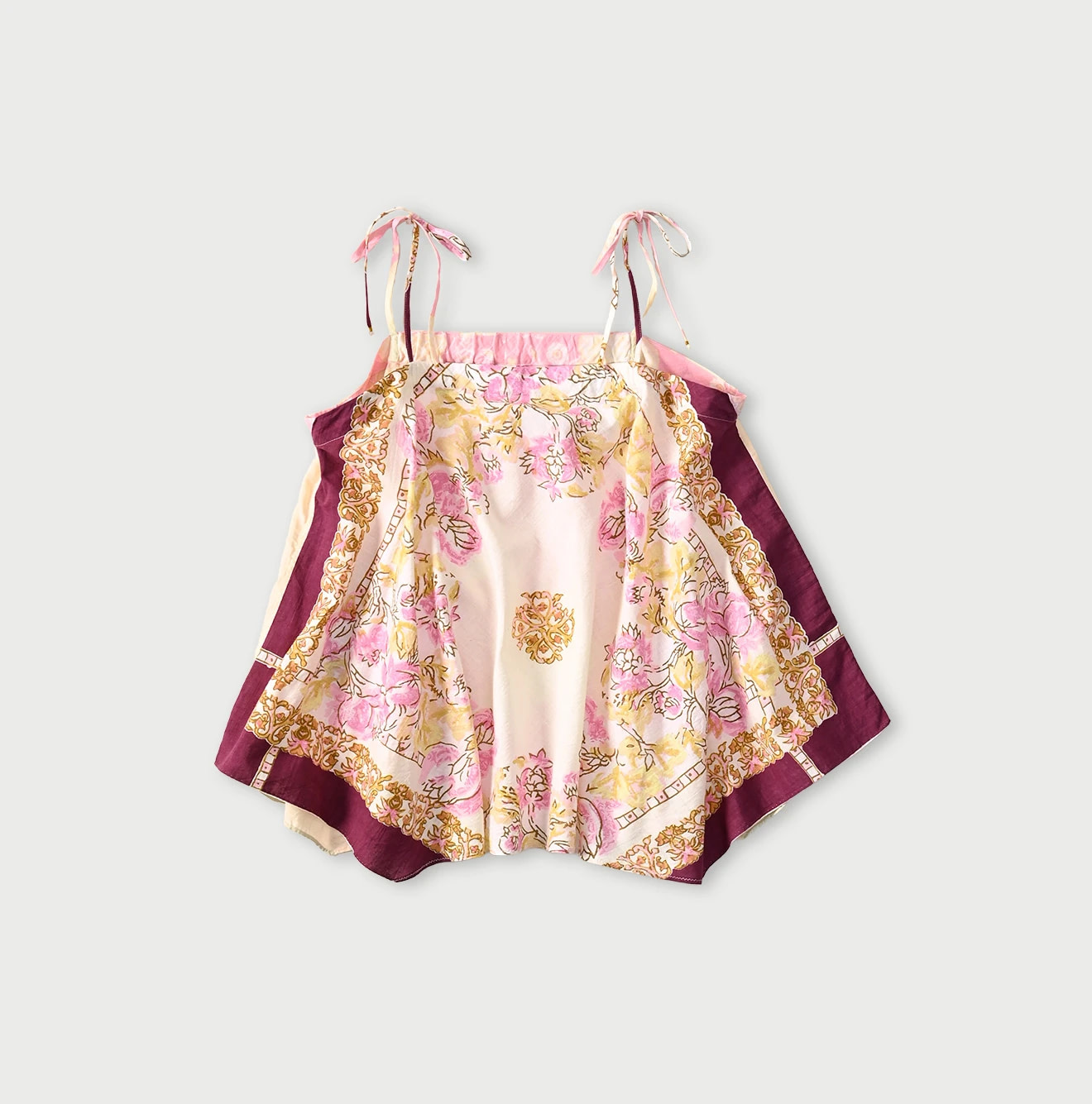 Indian Khadi Bandana Mix SAIJIKI Camisole Pink Mix