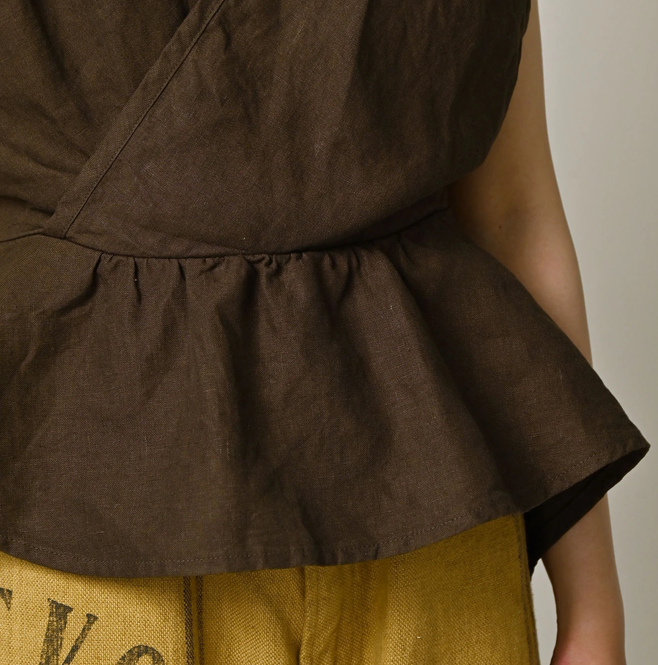 Linen Cloth Tank Bra Detail