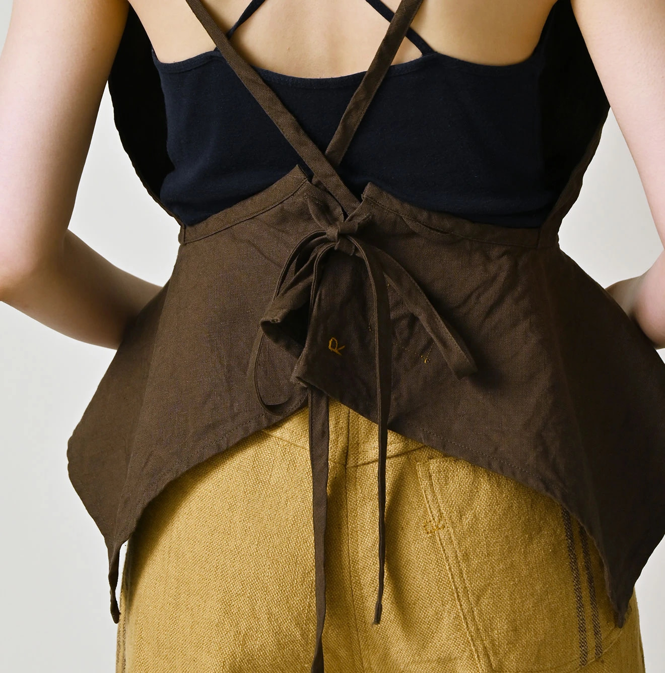 Linen Cloth Tank Bra Detail