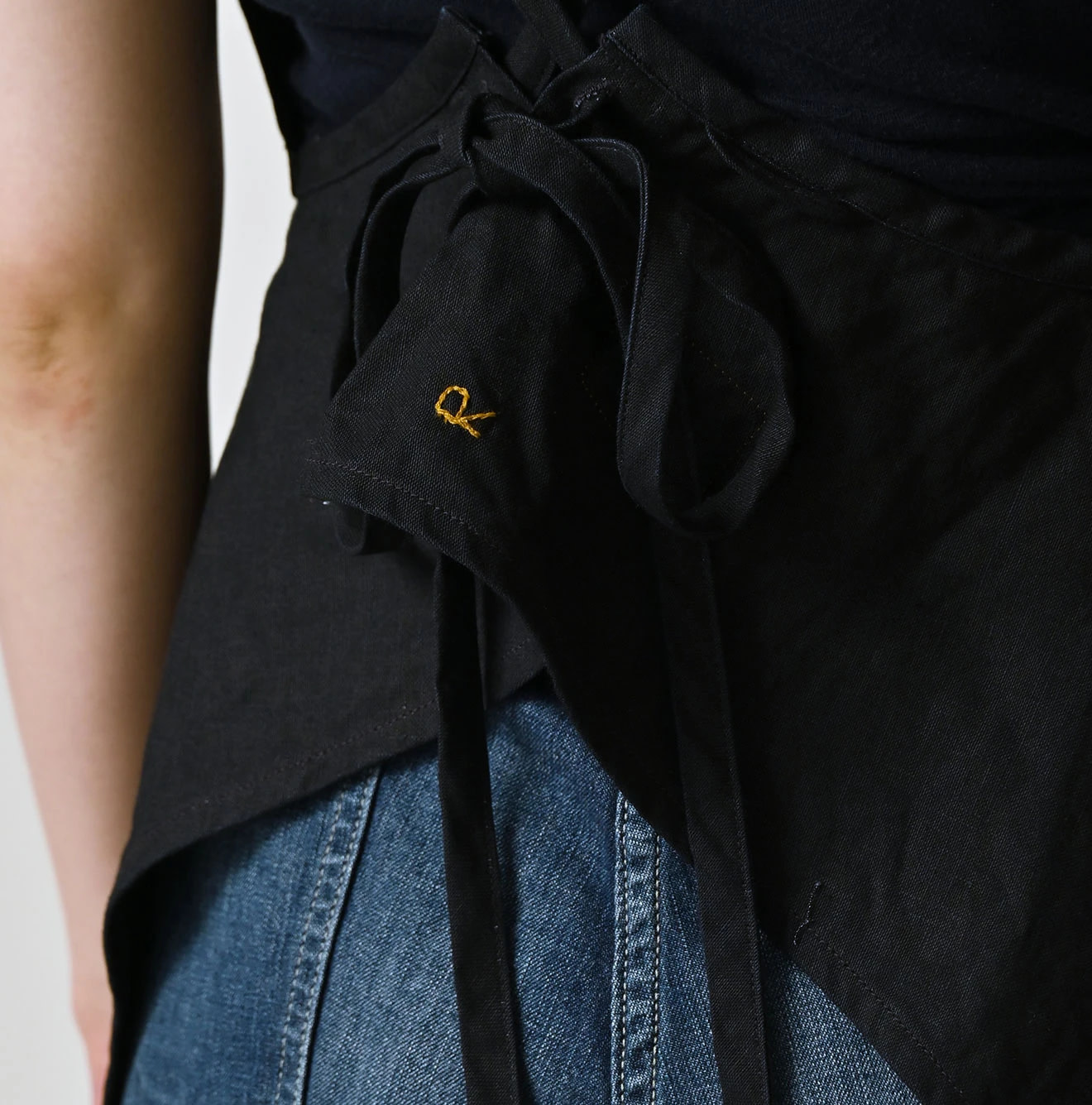 Indigo Linen Cloth Tank Bra Detail