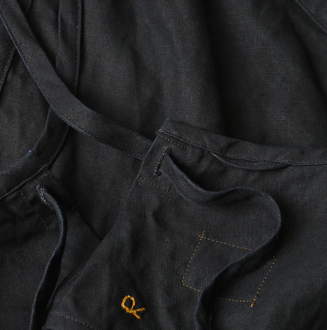 Indigo Linen Cloth Tank Bra Detail