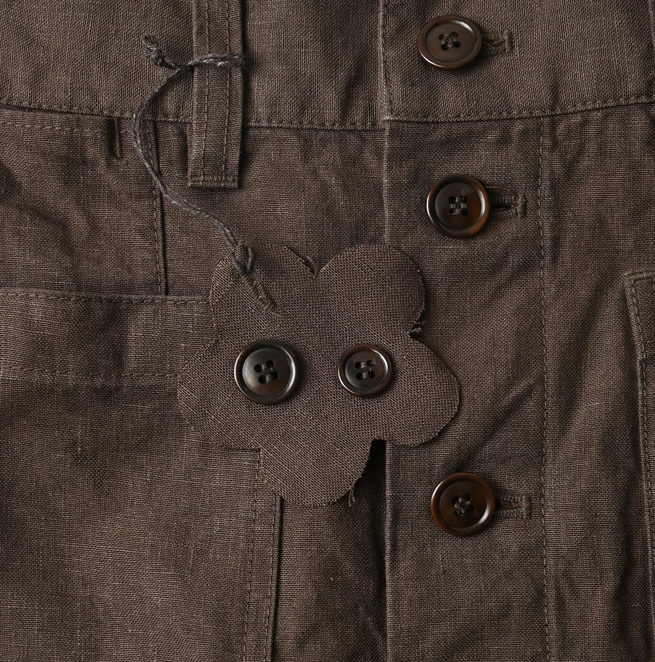 Linen Cloth Bell Skirt Brown