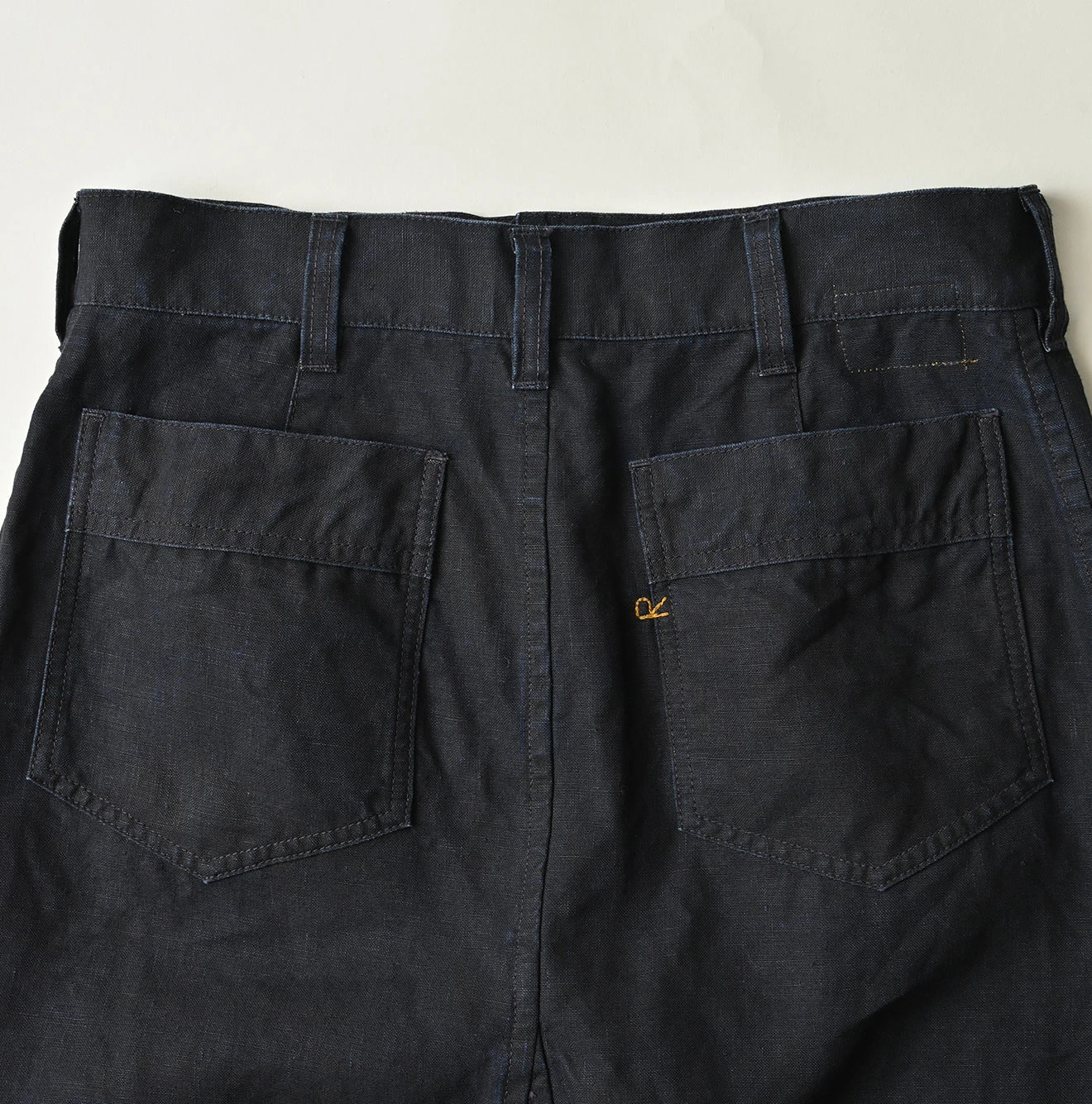 Indigo Linen Cloth Bell Skirt Detail