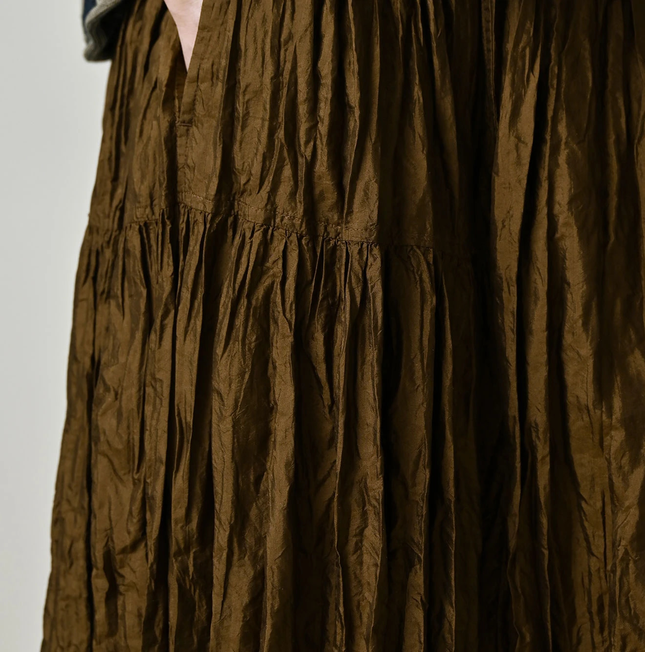 Chambray Silk KushuKushu Skirt Detail