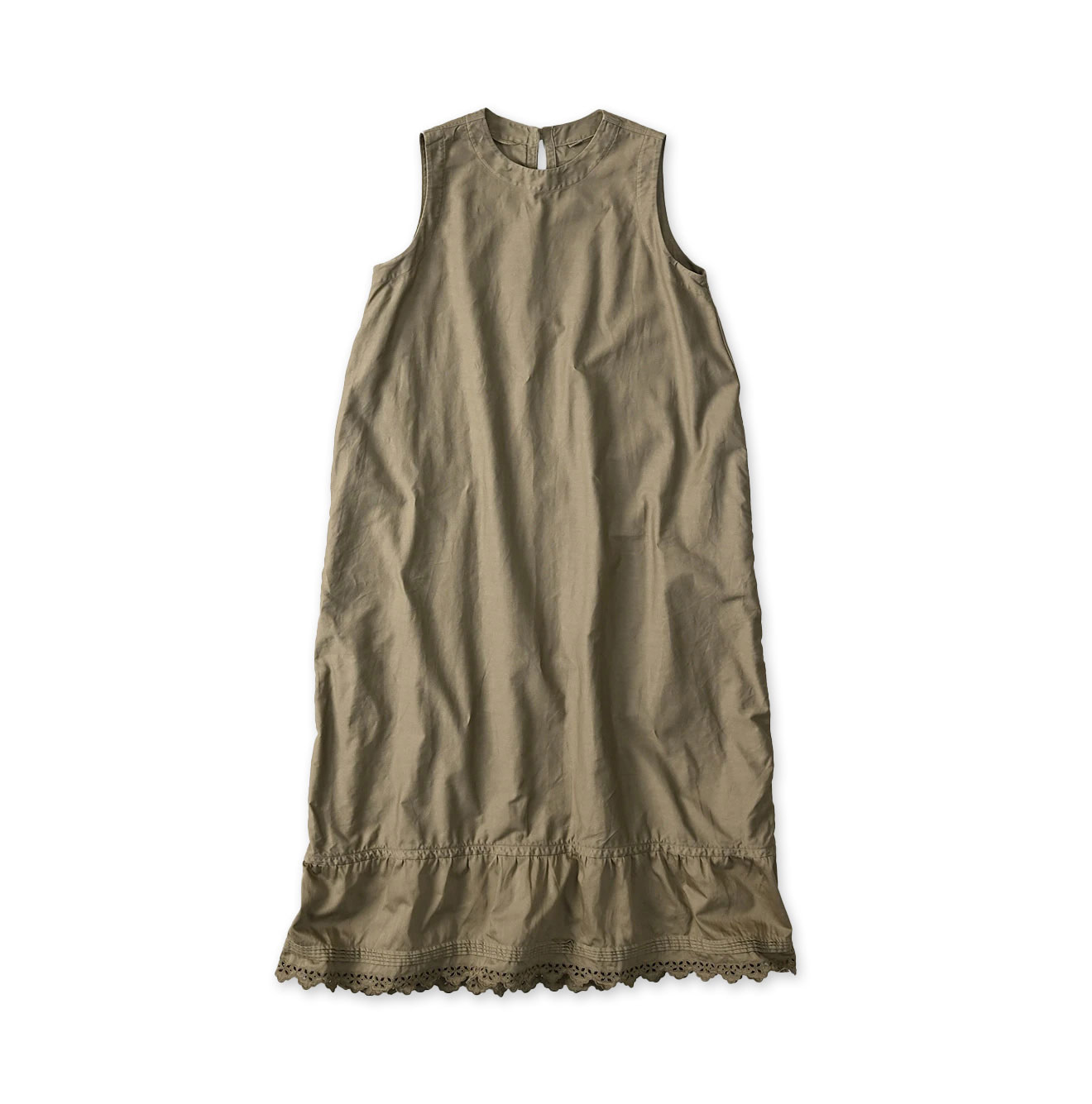 Horizontal Satin Poyon Dress Gray Khaki