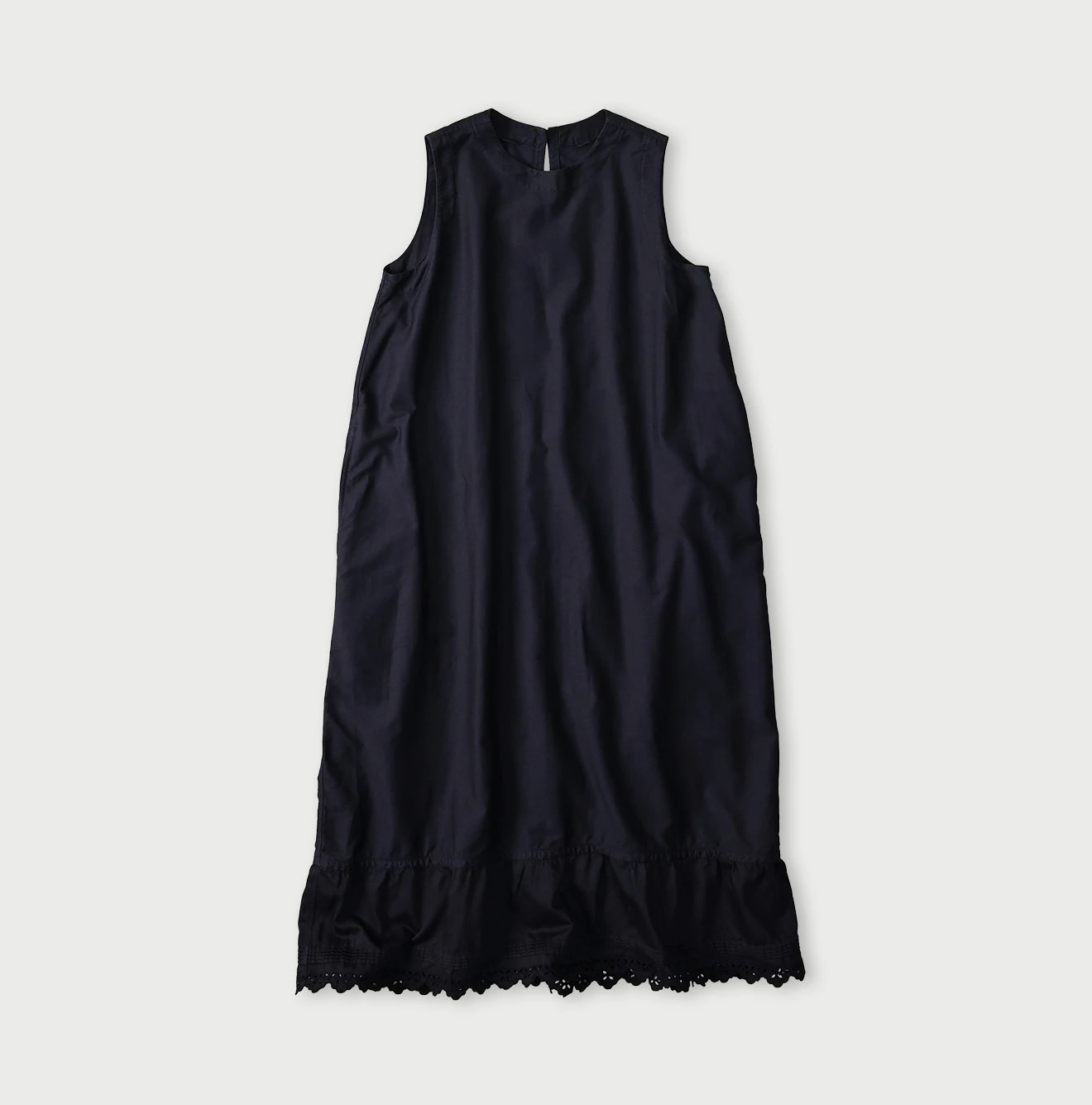 Horizontal Satin Poyon Dress Navy