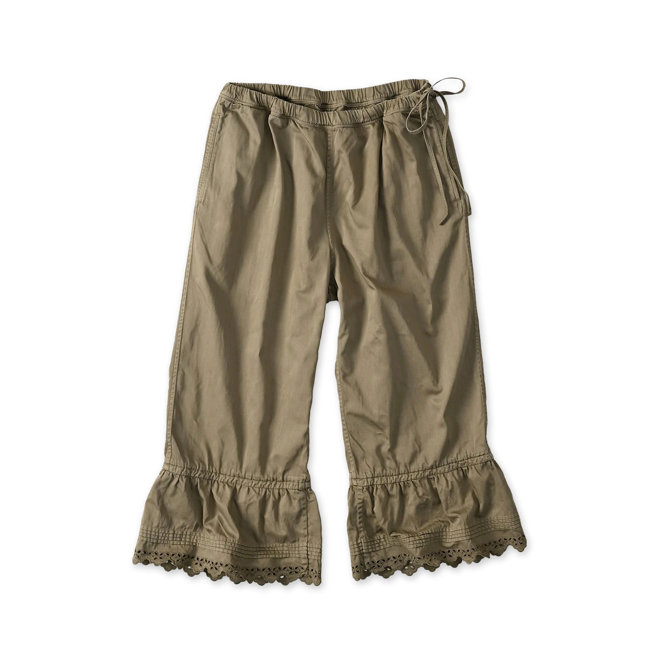 Horizontal Satin Petit Pants Gray Khaki