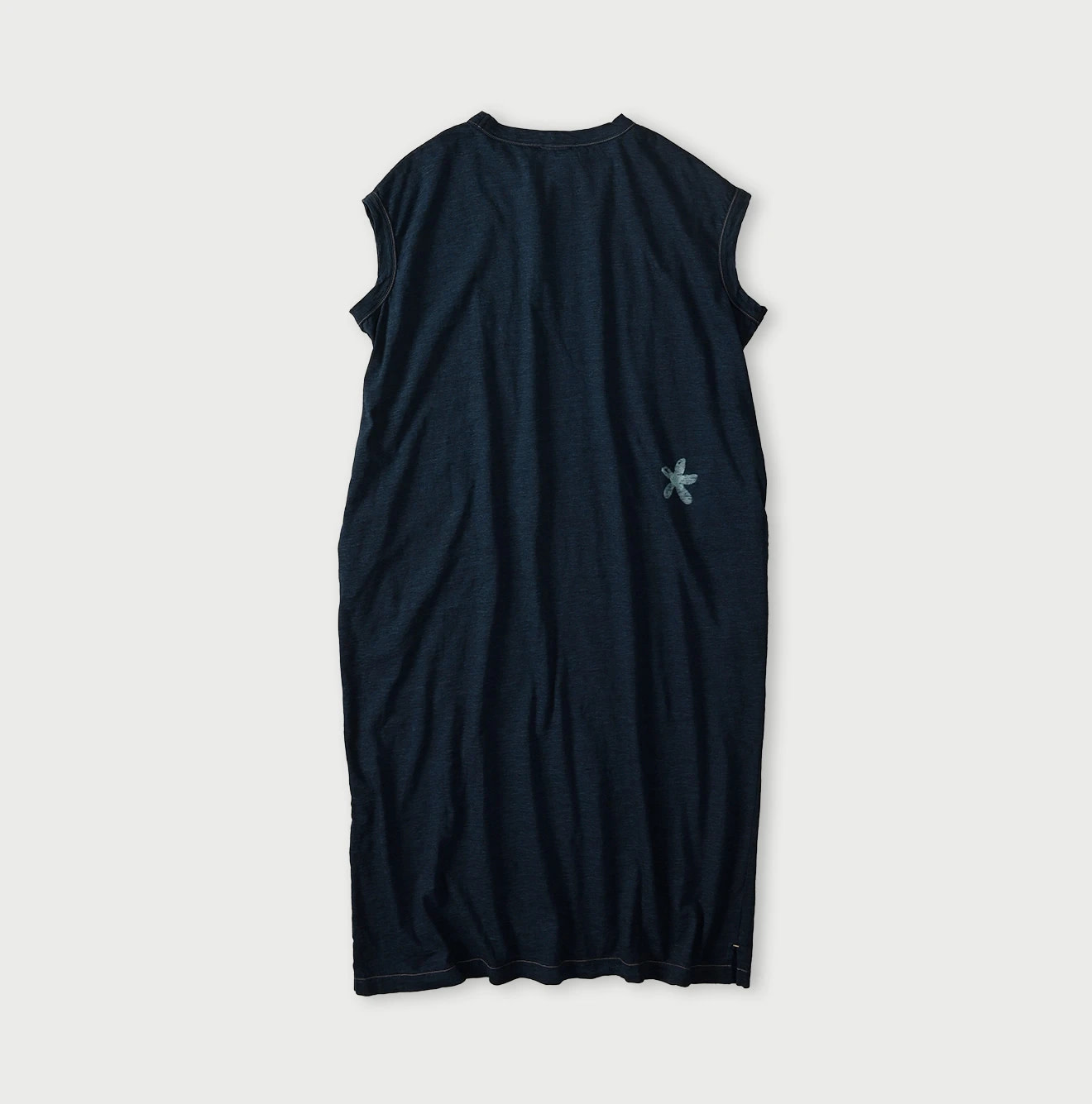 Indigo Hippie Flower Collage Print M Dress Back