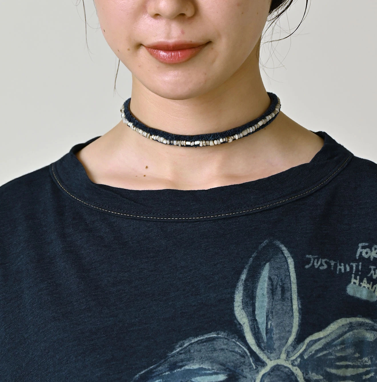 Indigo Thin Tenjiku Hippie Flower M Camisole Detail