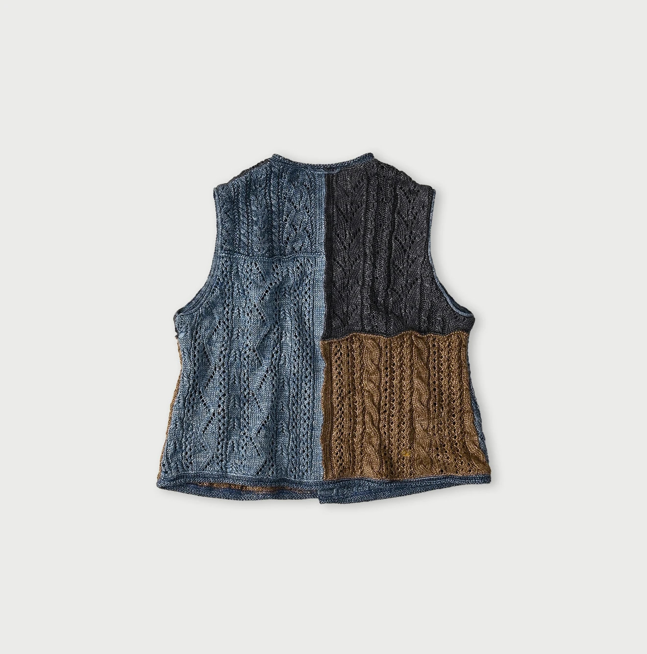 Linen Patchwork Vest Back