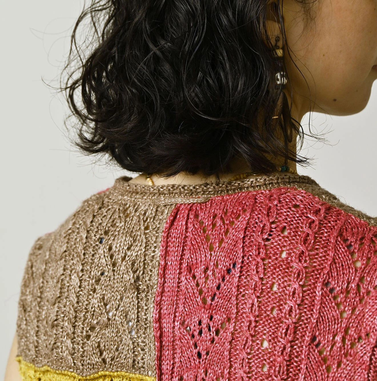 Linen Patchwork Vest Detail
