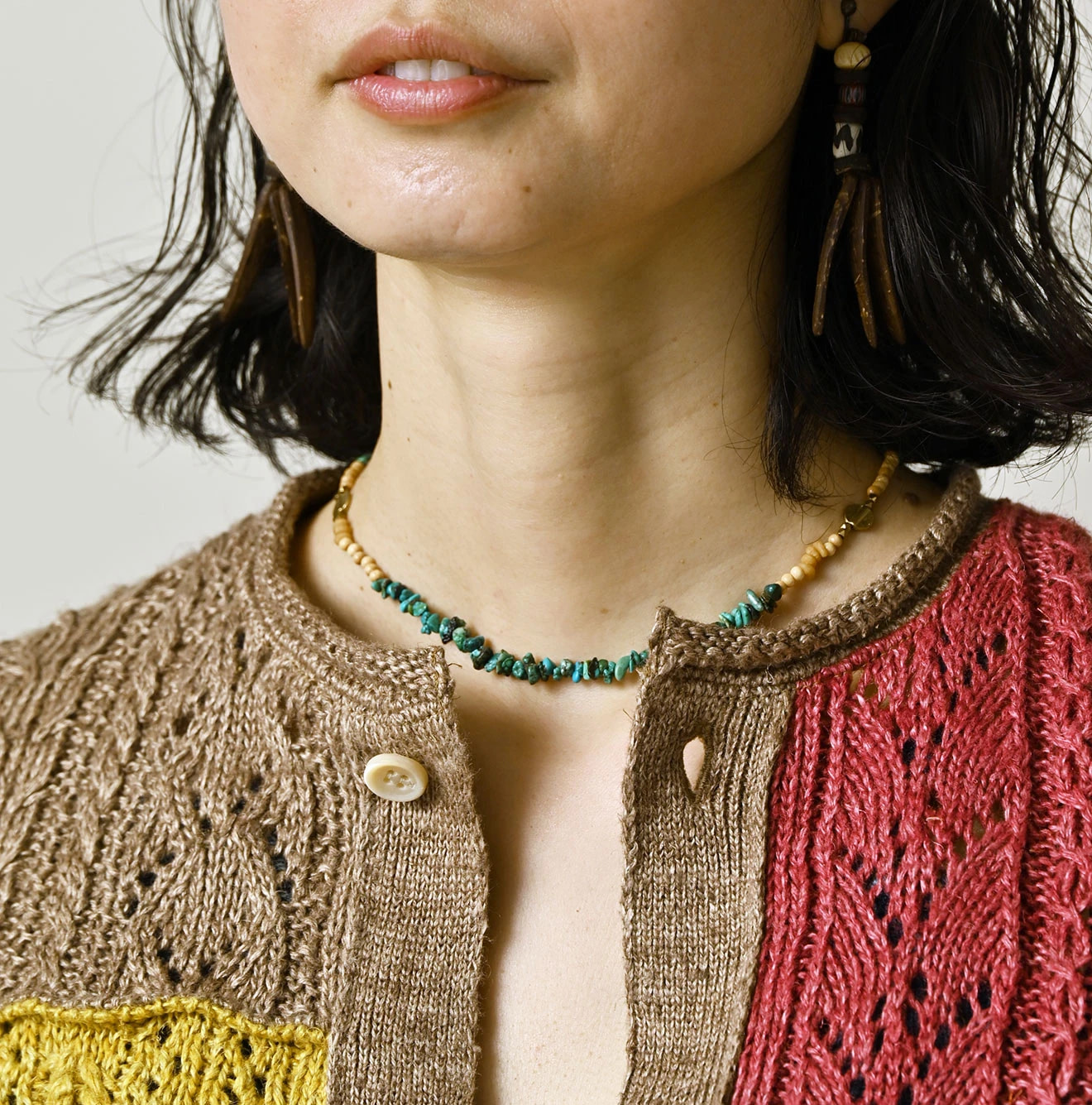 Linen Patchwork Vest Detail