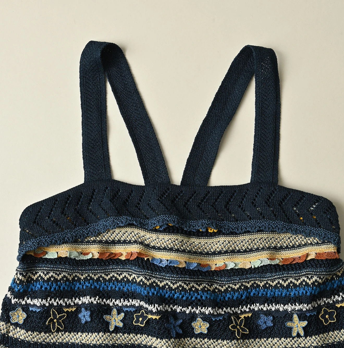 Indigo LeiLei Jacquard Camisole Detail