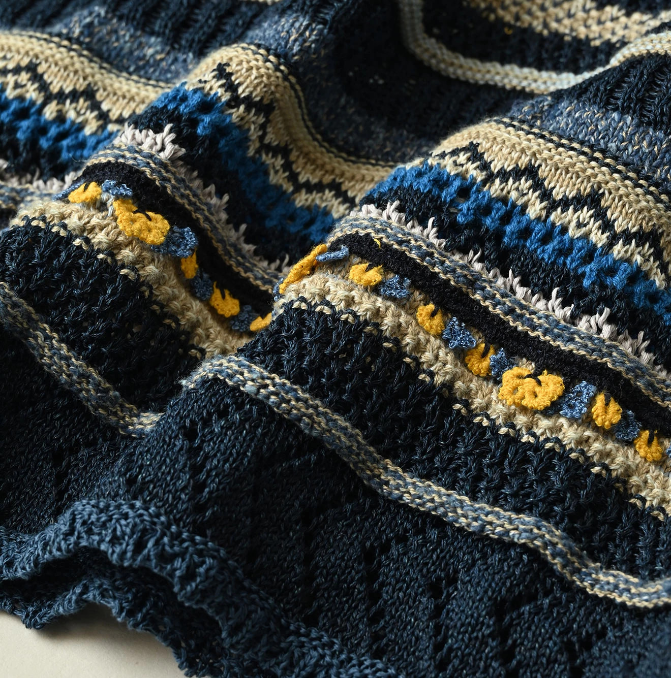 Indigo LeiLei Jacquard Camisole Detail