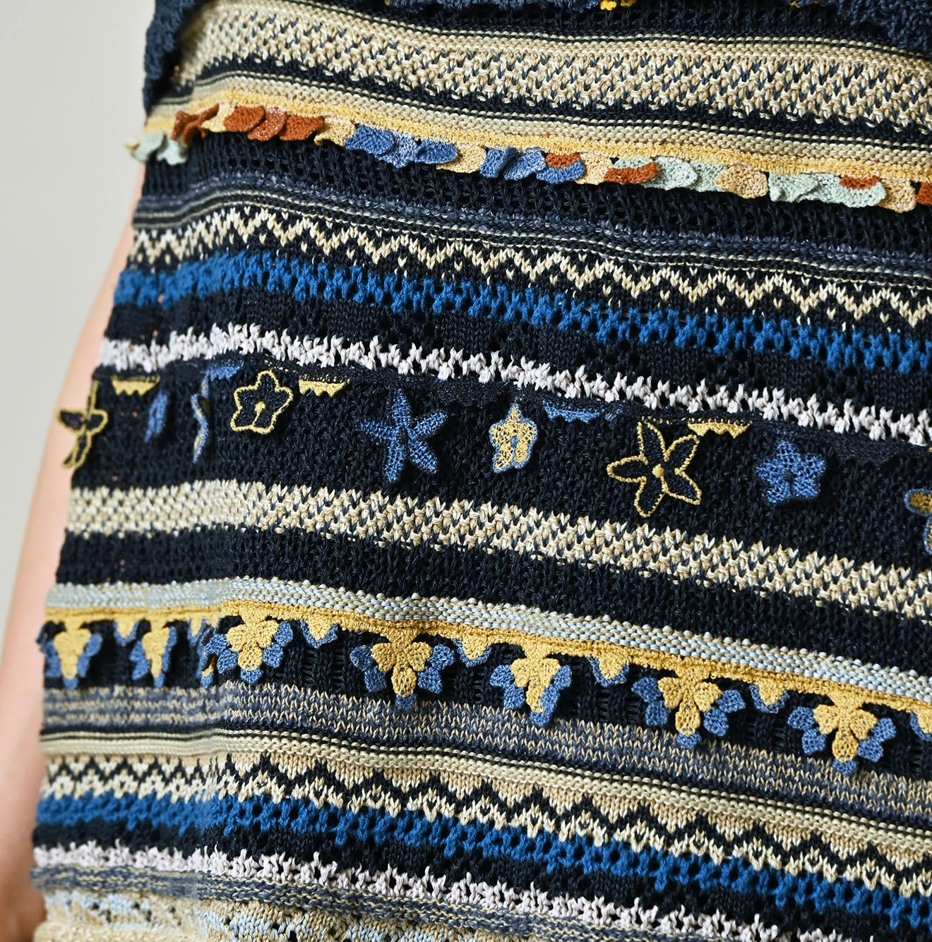 Indigo LeiLei Jacquard Camisole Detail
