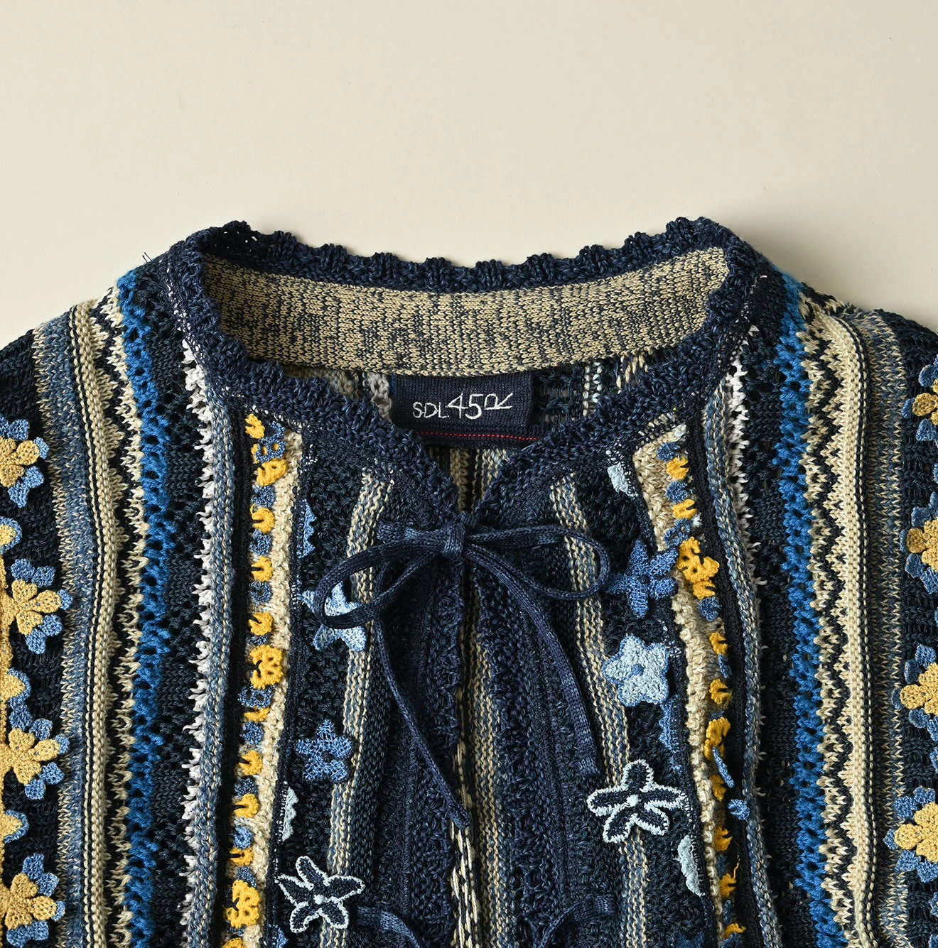 Indigo Base LeiLei Aloha Jacquard Bolero Detail