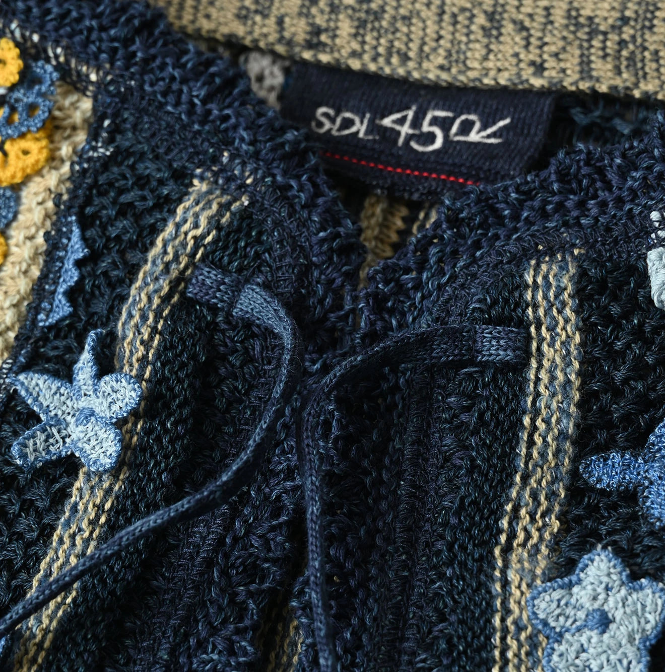 Indigo Base LeiLei Aloha Jacquard Bolero Detail