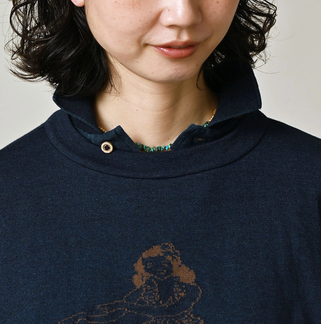 Indigo Hula Girl Jacquard M Camisole Detail