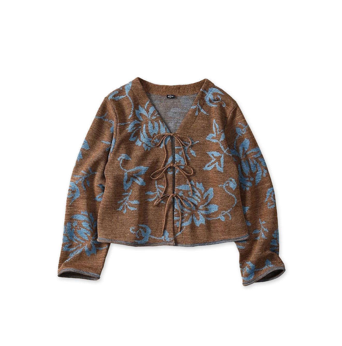 LeiLei Aloha Jacquard Cardigan Brown Base