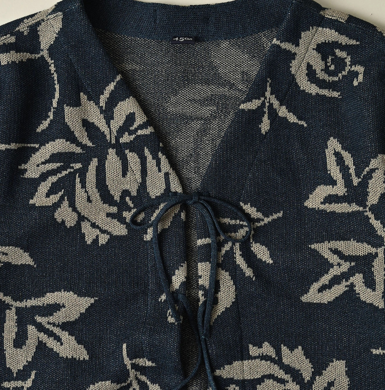 Indigo Base LeiLei Aloha Jacquard Cardigan Detail