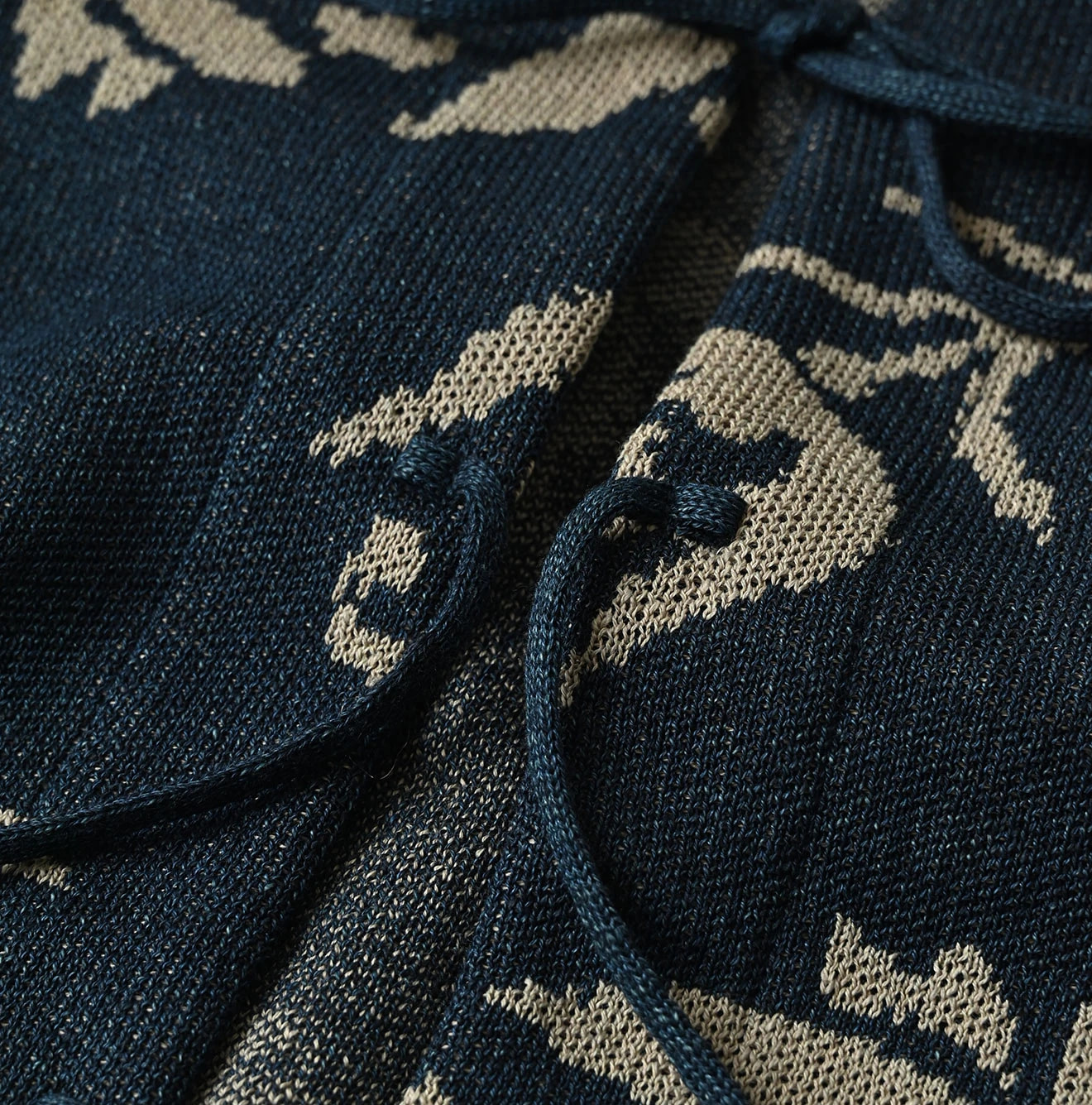 Indigo Base LeiLei Aloha Jacquard Cardigan Detail