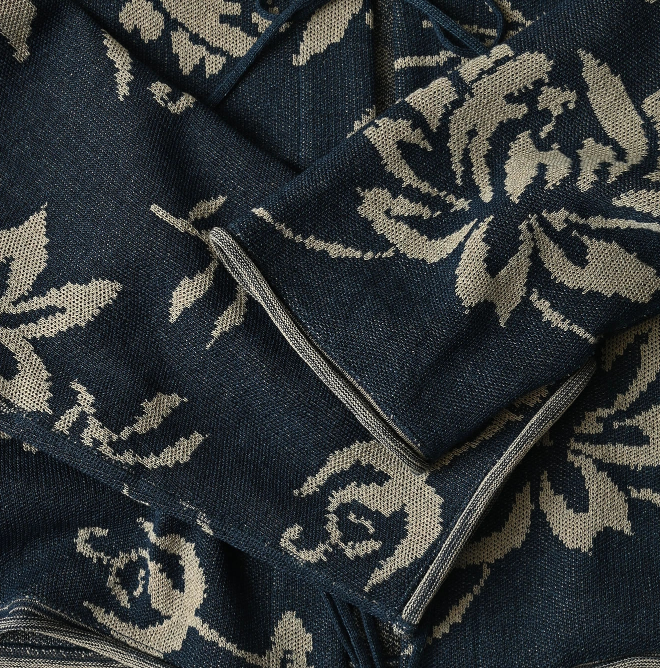 Indigo Base LeiLei Aloha Jacquard Cardigan Detail