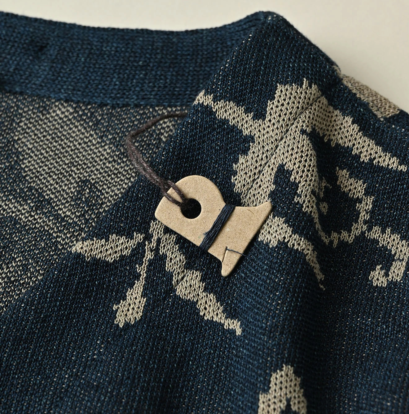 Indigo Base LeiLei Aloha Jacquard Cardigan Detail