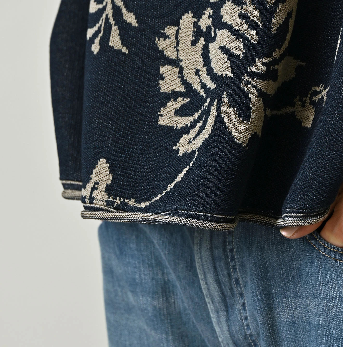 Indigo Base LeiLei Aloha Jacquard Camisole Detail