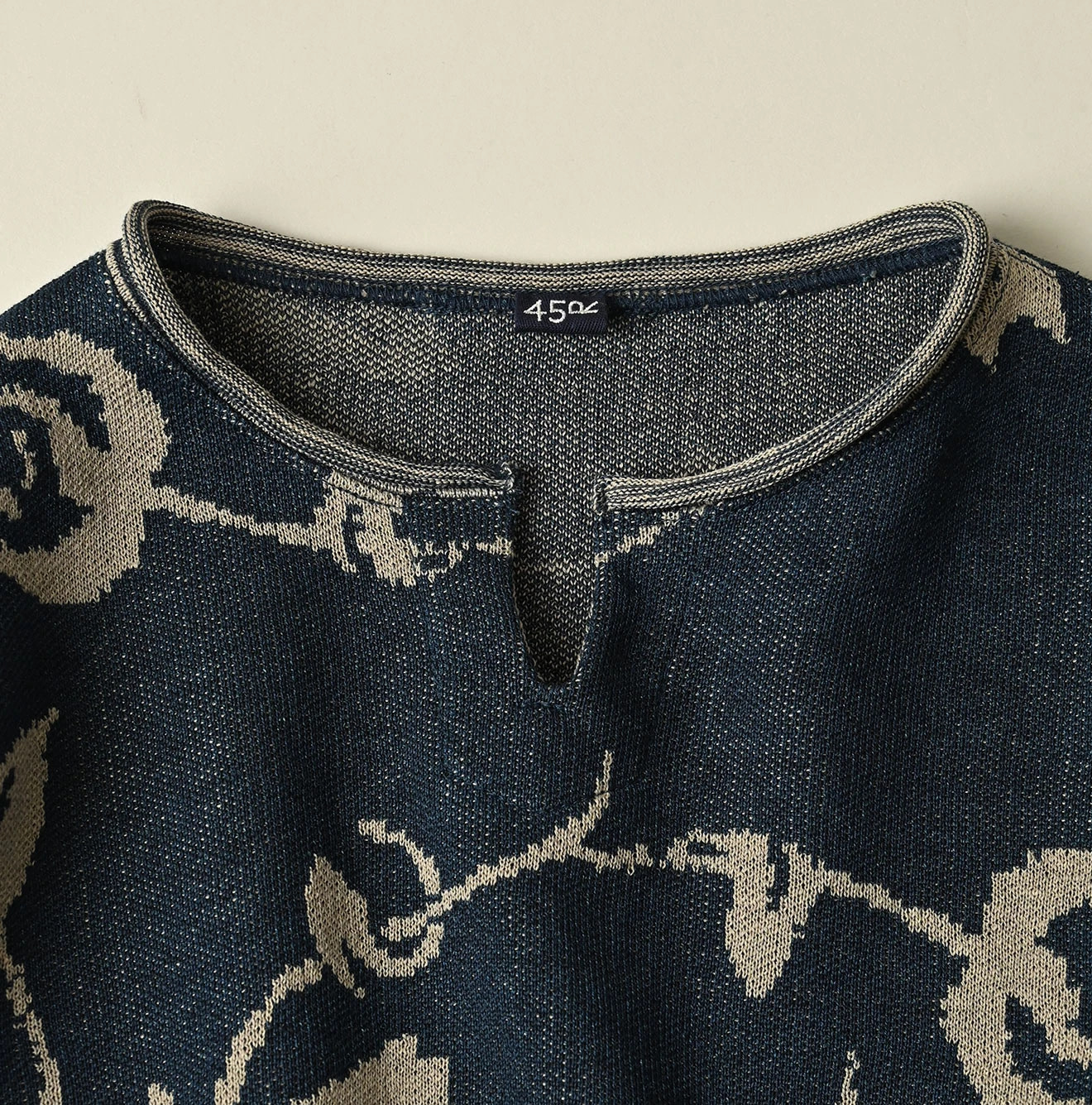 Indigo LeiLei Aloha Jacquard T-shirt Detail