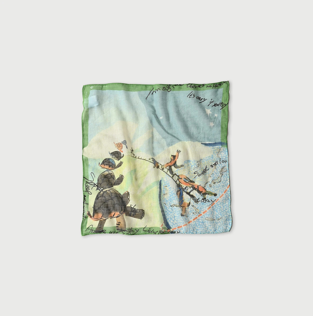 Gauze Picture Book Bandana Green
