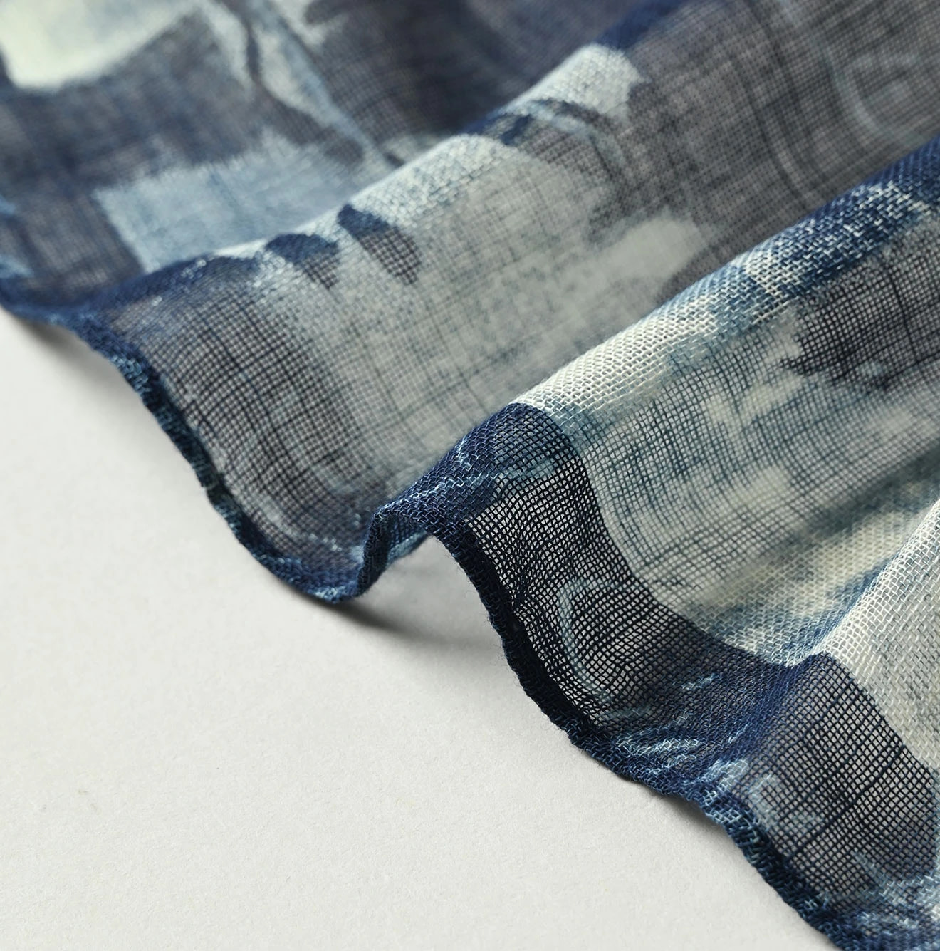 Indigo Gauze Picture Book Bandana Detail