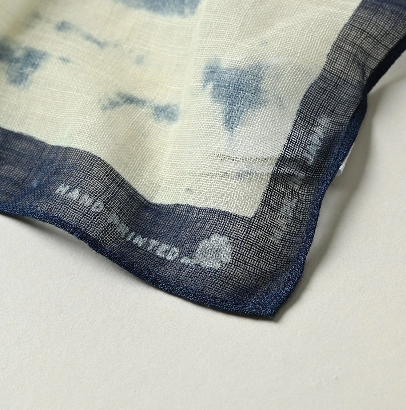 Indigo Gauze Picture Book Bandana Detail