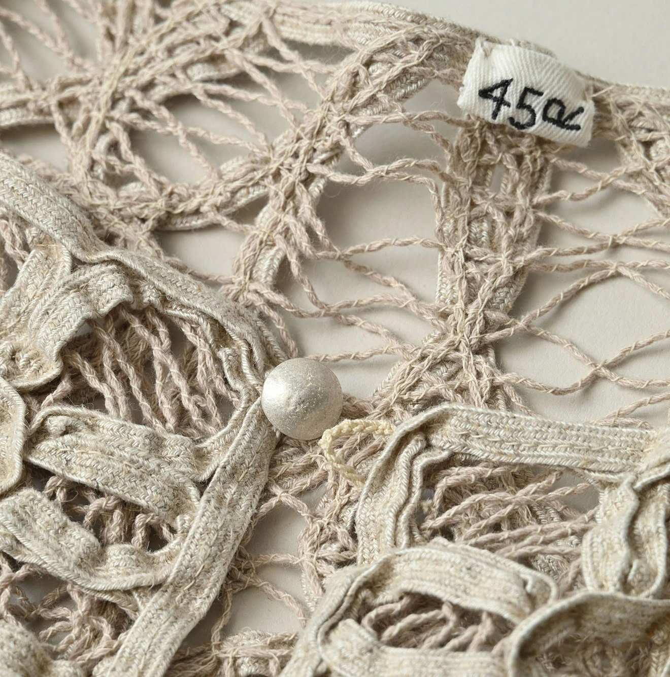 Linen Ribbon Battenberg Embroidery Bolero Detail