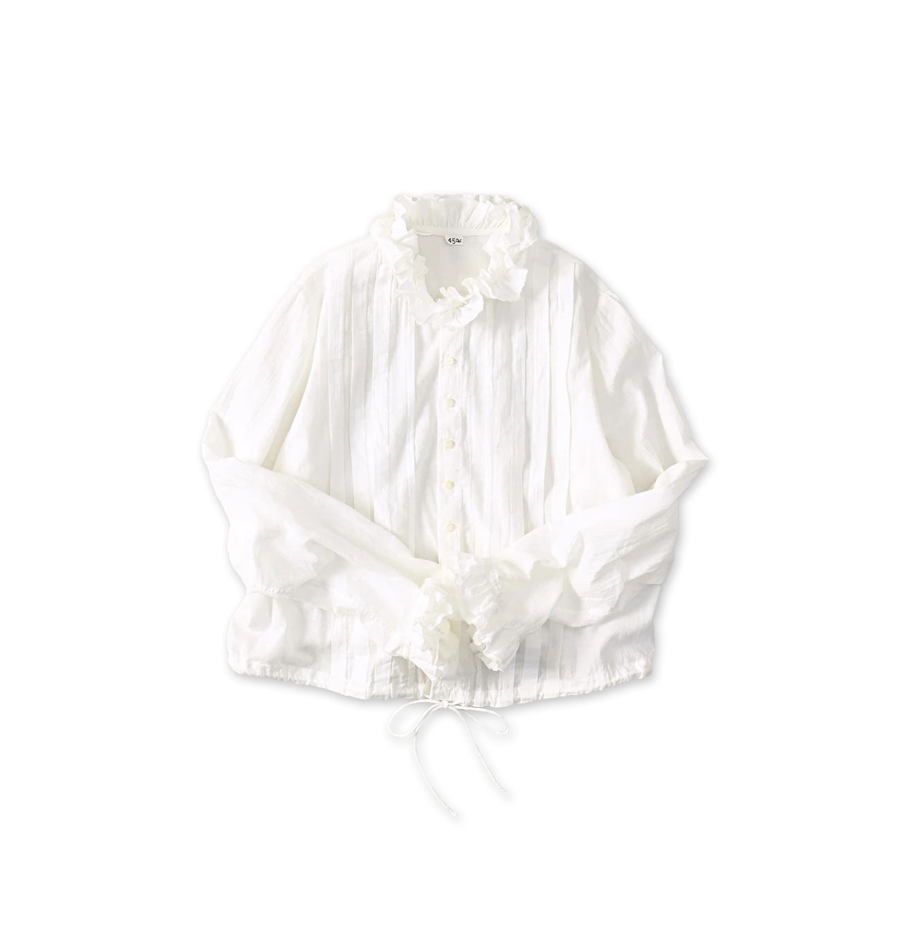 Indian Khadi Frill Tallulah Blouse White