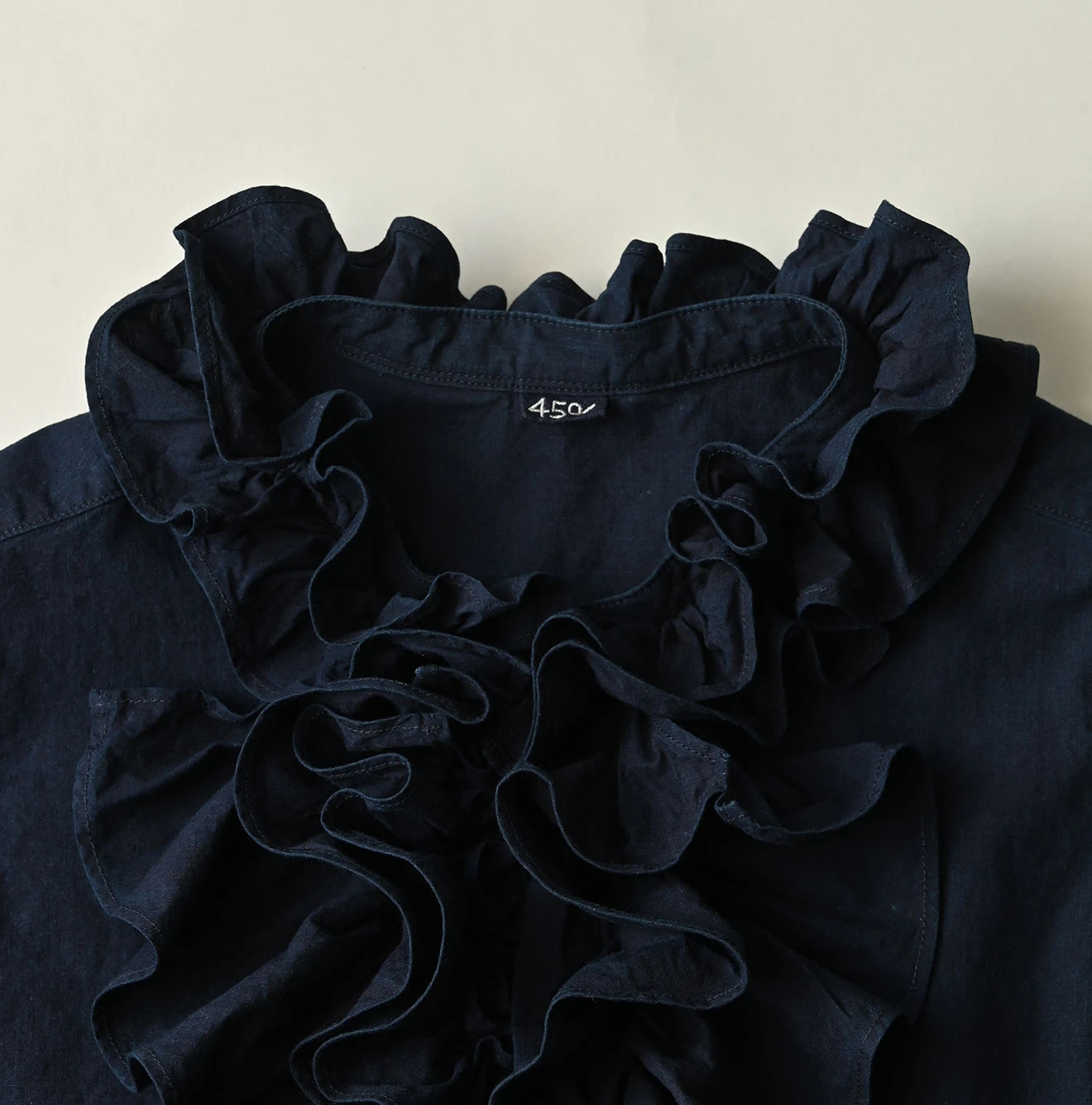 Indigo Batiste Frill Sleeveless Shirt Detail