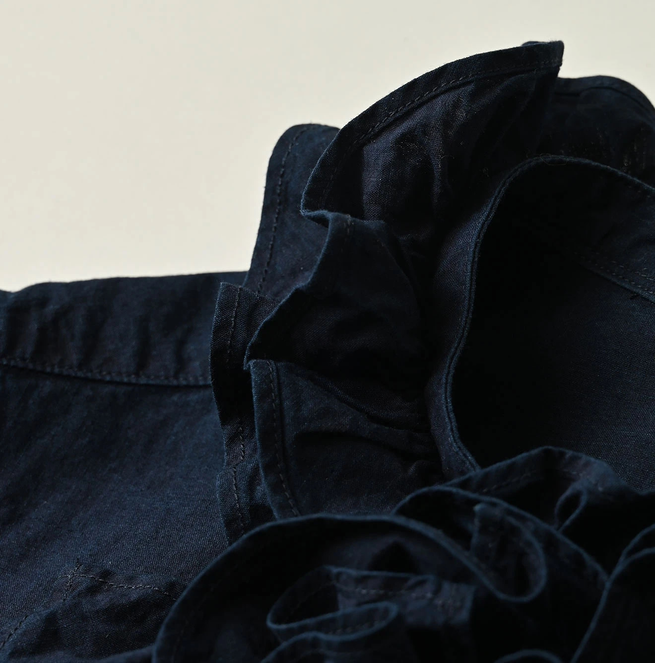 Indigo Batiste Frill Sleeveless Shirt Detail