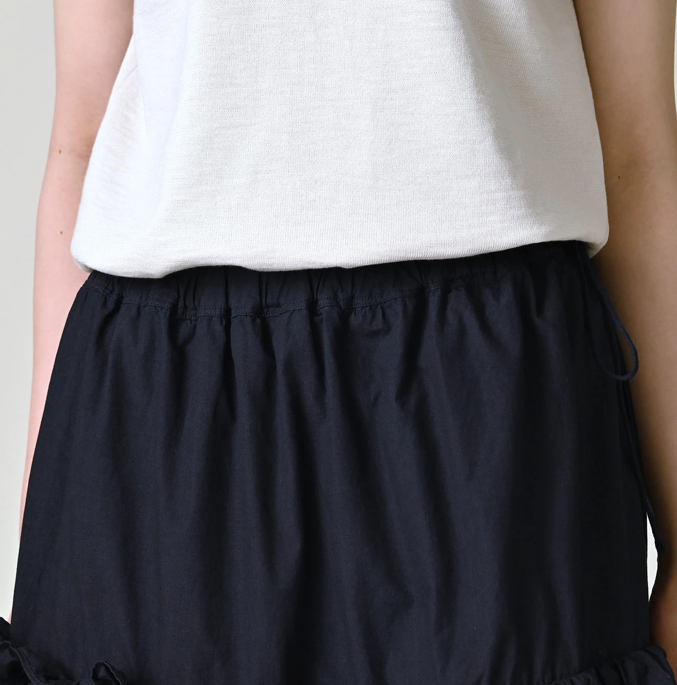 Indigo Batiste Tiered Skirt Detail
