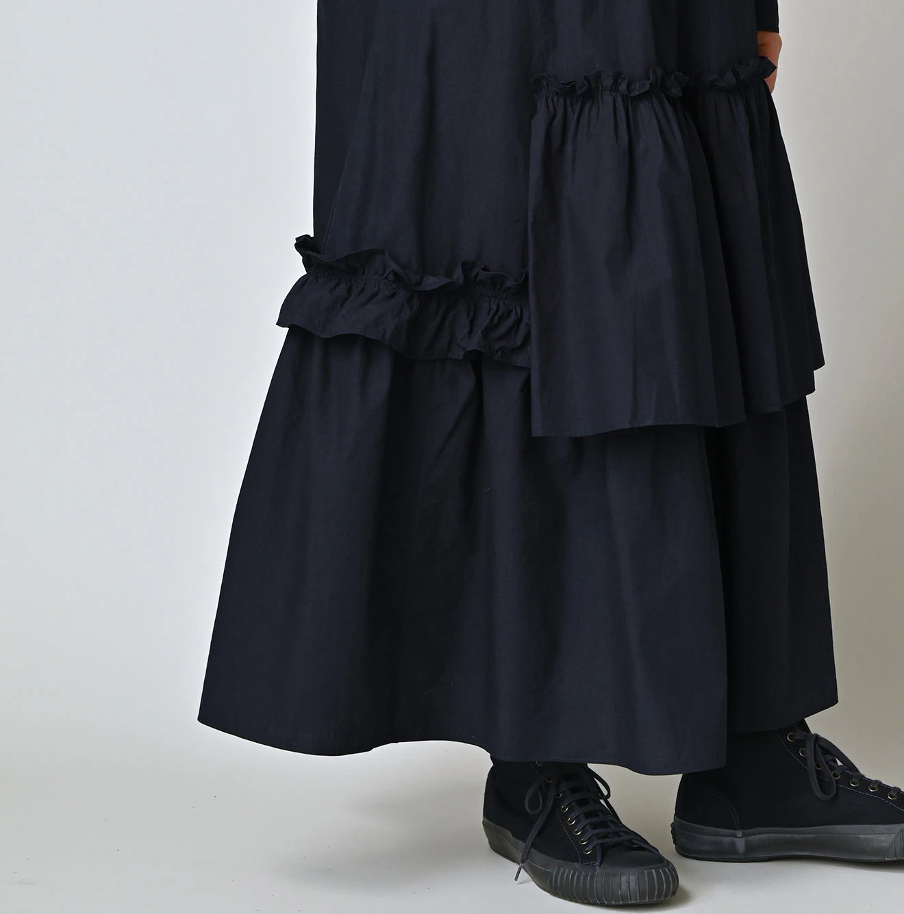 Indigo Batiste Tiered Shirt Dress Detail