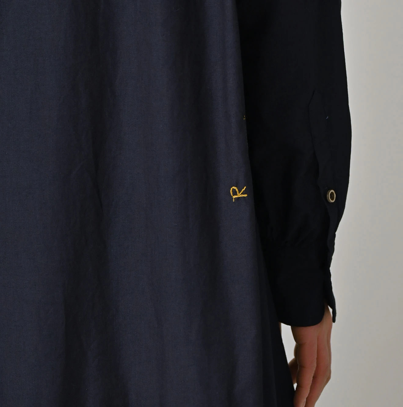 Indigo Batiste Tiered Shirt Dress Detail