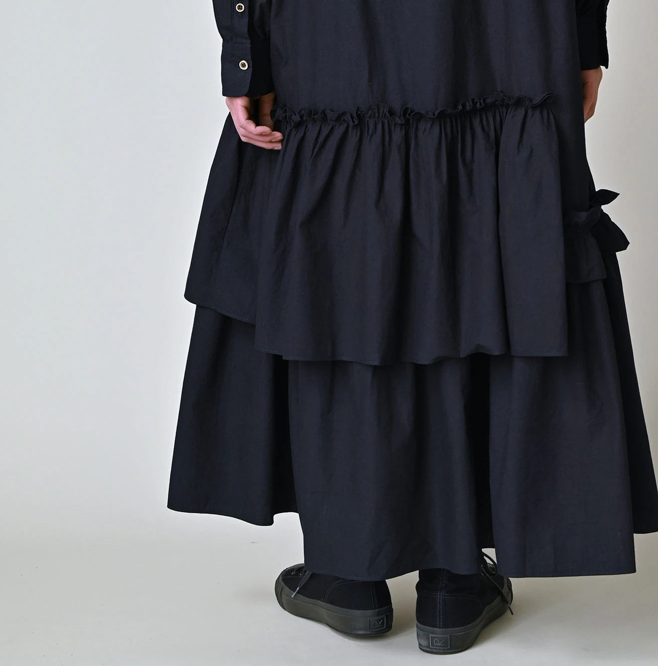 Indigo Batiste Tiered Shirt Dress Detail