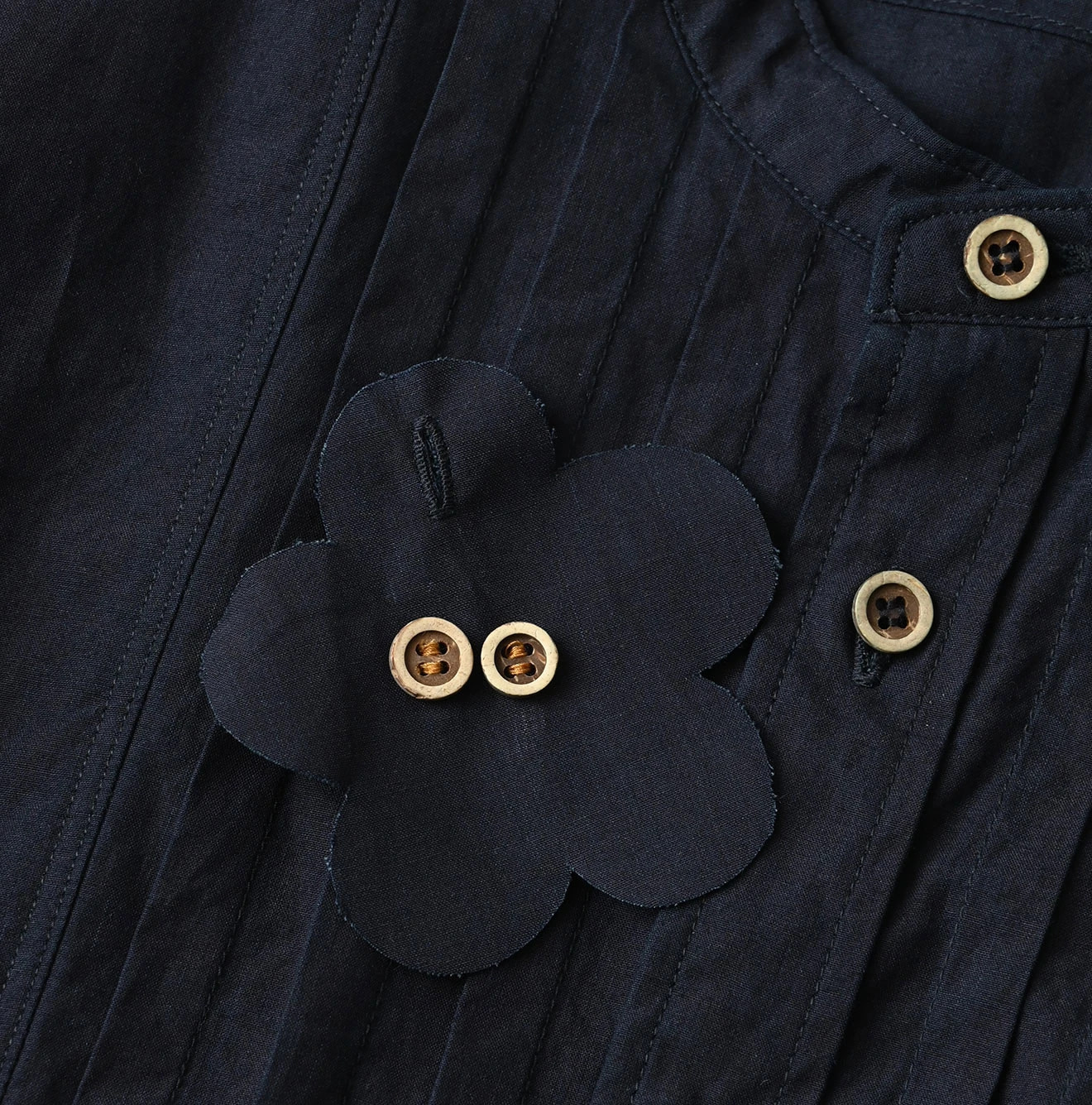 Indigo Batiste Tiered Shirt Dress Detail