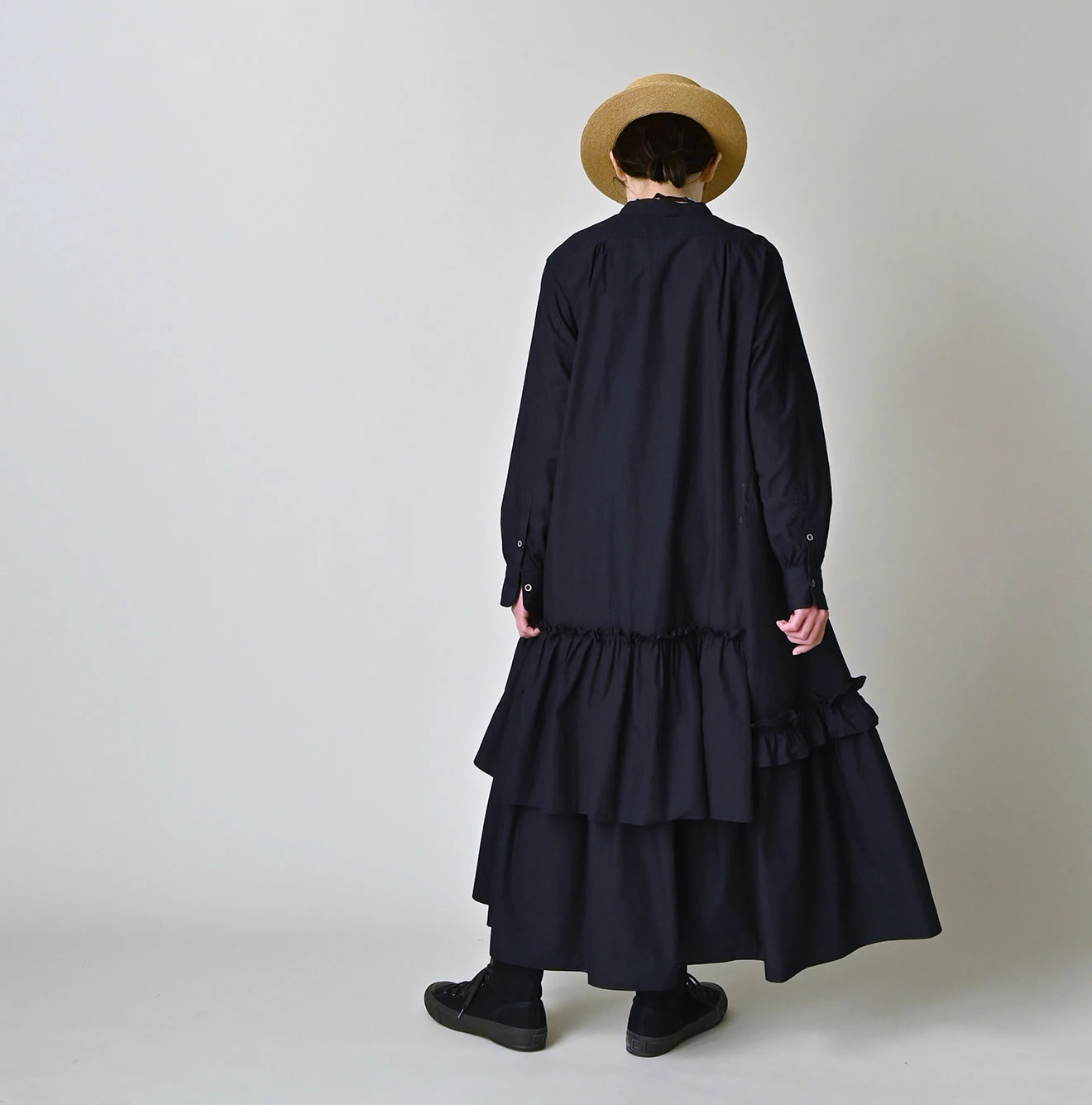 Indigo Batiste Tiered Shirt Dress Female Model