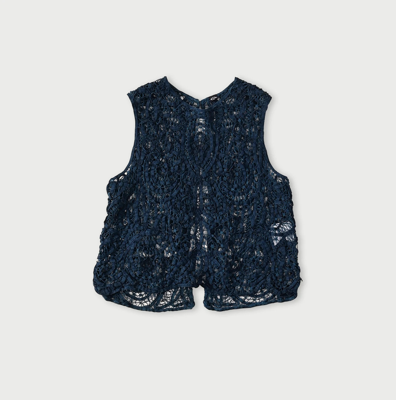 Ai Linen Ribbon Battenberg Embroidery Sleeveless Shirt