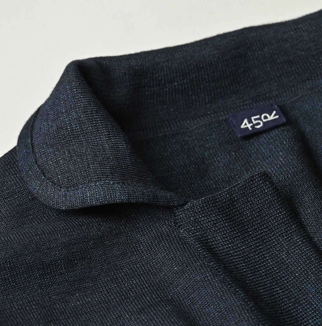 Indigo Supima Knitsew Cardigan Detail