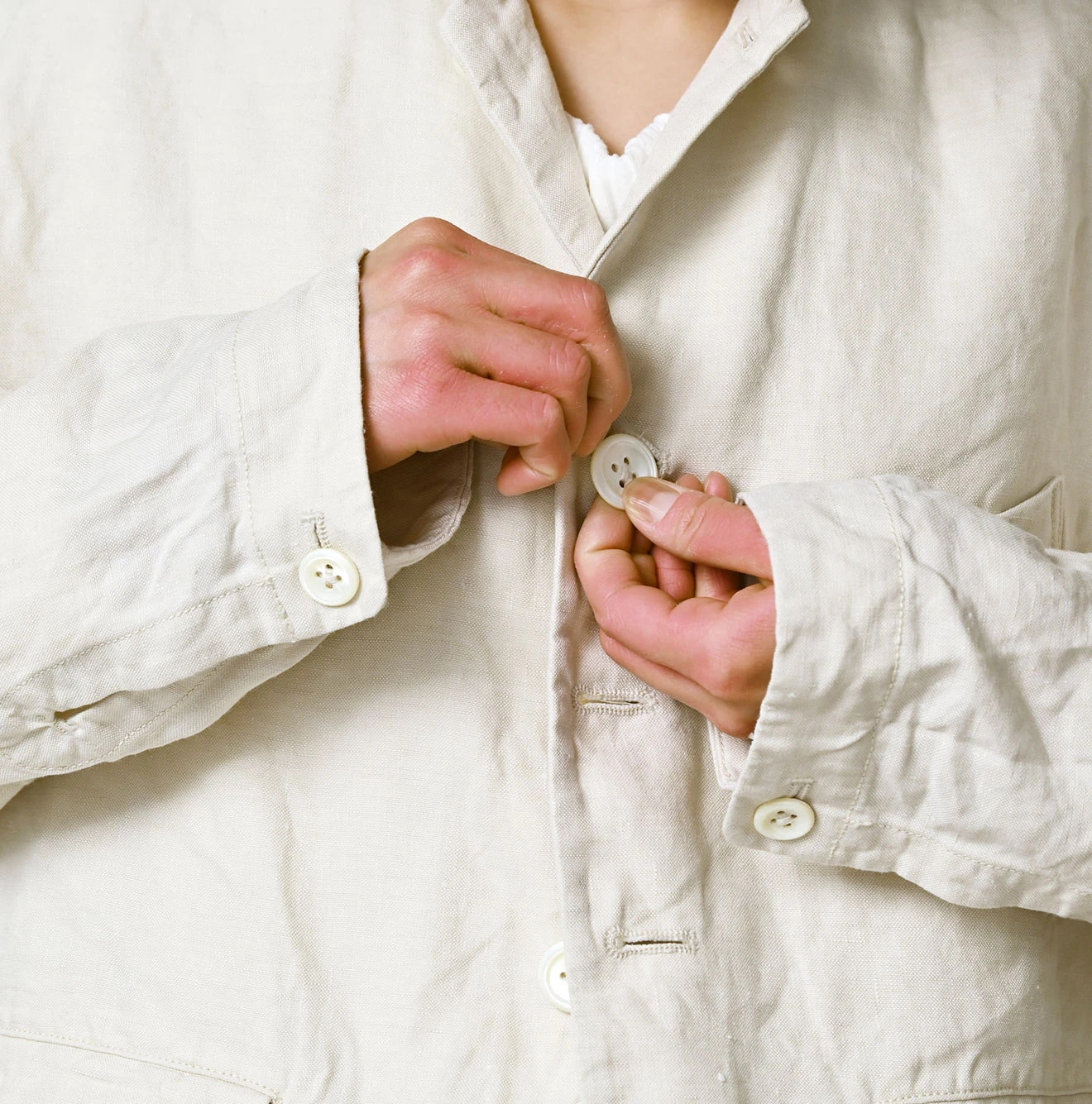 Linen Cloth 908 Uma Jacket Detail