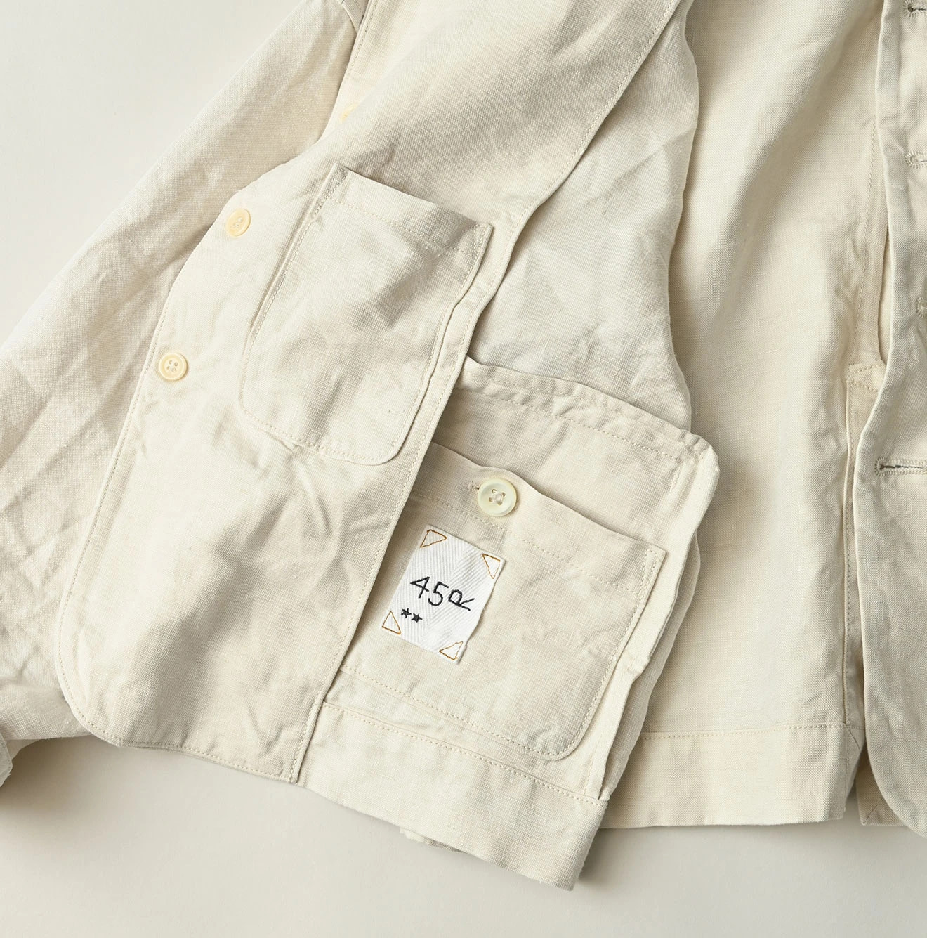 Linen Cloth 908 Uma Jacket Detail