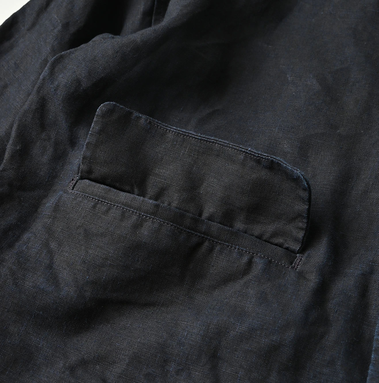 Indigo Linen Cloth 908 Uma Jacket Detail