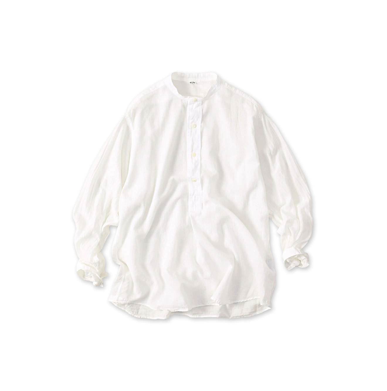 45 Gauze 908 Henley Shirt White